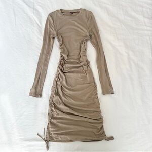 brown midi dress🤍